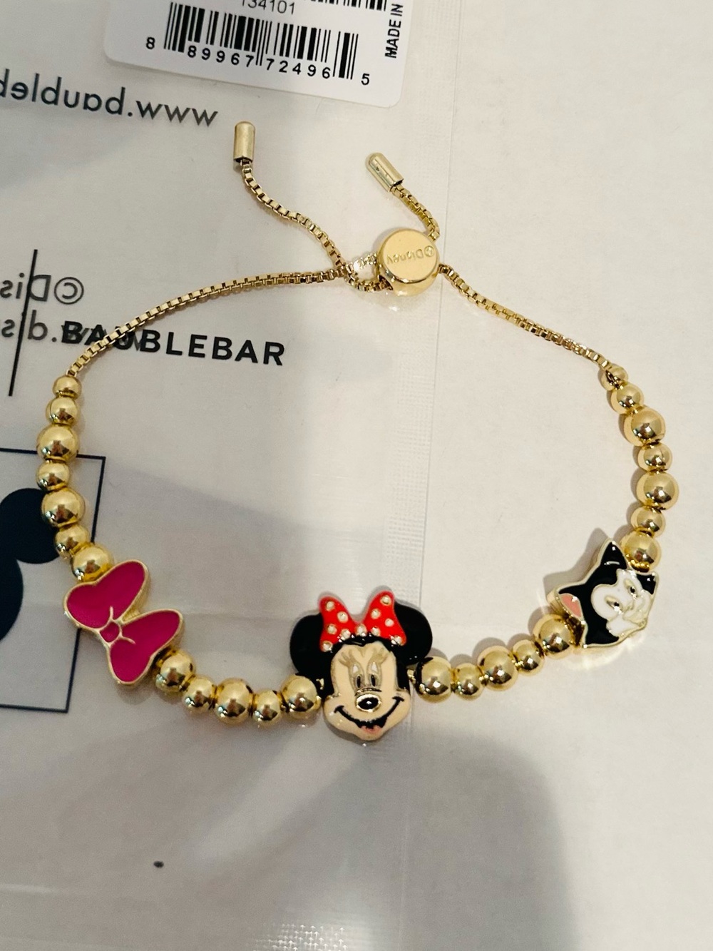 Baublebar NWT Disney Minnie Mouse Pisa Charm Bracelet